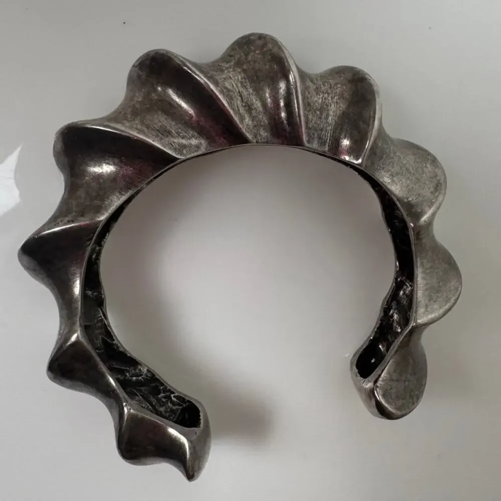 Doug Paulus Signed Silver Cuff Bracelet NWOT Sculptural Designer Jewelry